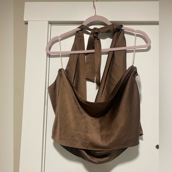 Wilfred Martini Satin Top in Cocoa Bean ☕️🍸 - Picture 4 of 7